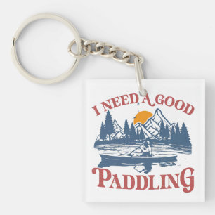 Retro Ik heb een goede paddling nodig Kayaking Kay Sleutelhanger