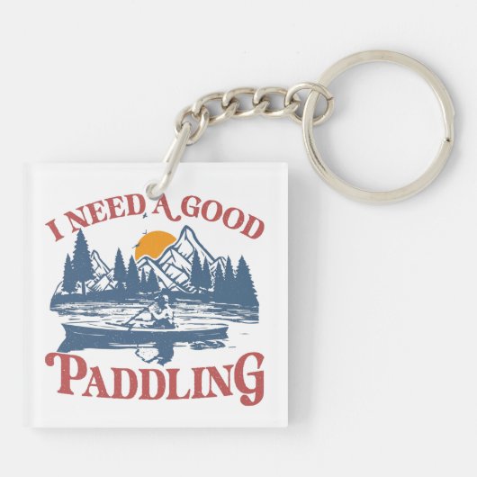 Retro Ik heb een goede paddling nodig Kayaking Kay Sleutelhanger (Achterkant)