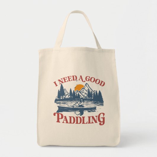 Retro Ik heb een goede paddling nodig Kayaking Kay Tote Bag (Voorkant)