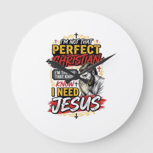 Retro Ik heb Jezus Nodig Christelijk T-Shirt Ontwe Grote Klok