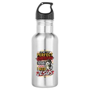Retro Ik Heb Jezus Nodig Christelijk T-Shirt Ontwe Waterfles
