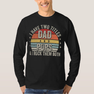 Retro Ik heb twee titels papa en Poppen Mannen LS T-shirt