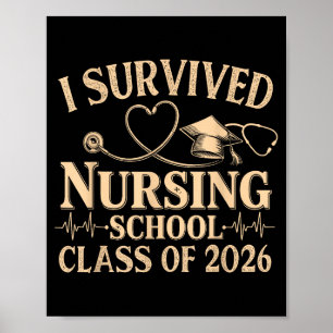 Retro Ik Heb Verpleegstersschool Overleefd Cl Van Poster