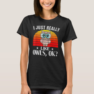 Retro ik hou echt van de eigenaar van Owl Animal C T-shirt