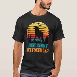 Retro Ik hou echt van Foxes OK Cute Fox T-shirt