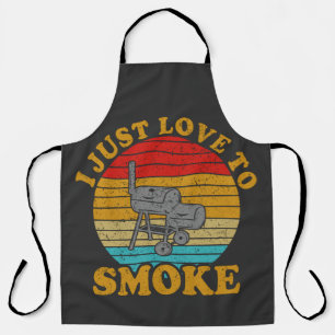 Retro Ik hou er van om BBQ Grill T-Shirt te roken Schort