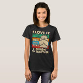 Retro ik hou ervan als we samen kruisen t-shirt (Voorkant volledig)