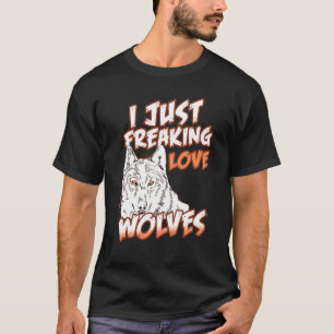 Retro Ik hou gewoon van WOLVEN Cool Cadeau T-shirt