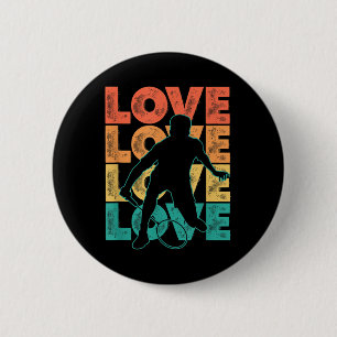 Retro Ik Hou Van Badminton Thema Grafisch Ontwerp  Ronde Button 5,7 Cm