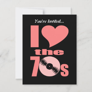 Retro ik hou van de jaren 70   Feest van de jaren  Kaart