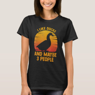 Retro ik hou van eenden en misschien 3 mensen die t-shirt