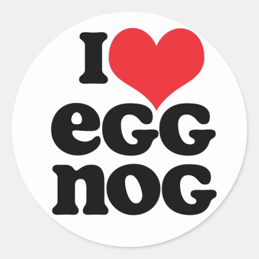 Retro Ik hou van Eggnog Stickers (Voorkant)