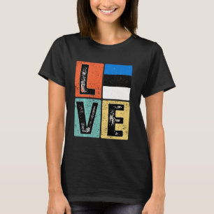 retro ik hou van estlandse vlag voor estlandse pr t-shirt