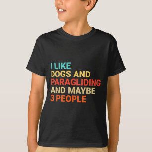 Retro Ik Hou Van Honden En Paragliden Liefhebber G T-shirt