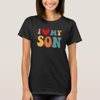 Retro Ik hou van mijn zoon T-shirt