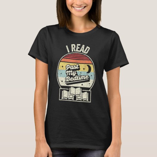 Retro Ik las eerder mijn slaapboeklezing T-shirt (Voorkant)