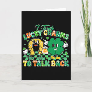 Retro Ik Leer Lucky Charms Praten Ck St Patricks Kaart