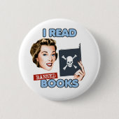 Retro Ik lees verboden boeken Ronde Button 5,7 Cm (Voorkant)