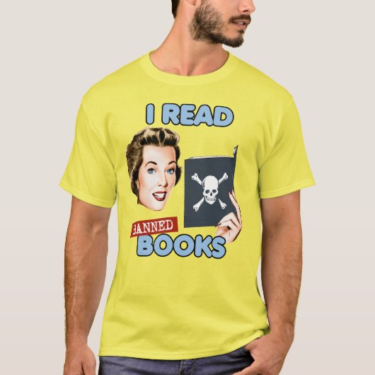 Retro Ik lees verboden boeken T-shirt (Voorkant)