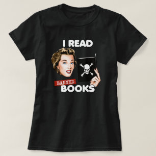 Retro Ik lees verboden boeken T-shirt