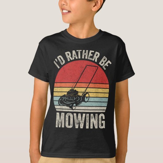  retro ik maai liever grappige maaier gif t-shirt (Voorkant)