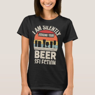 Retro Ik oordeel in stilte over uw bierkeuze T-shirt