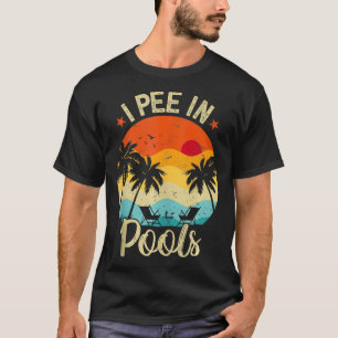 Retro  Ik plas Grappige Zwemmer Zwemmen in Zwembad T-shirt