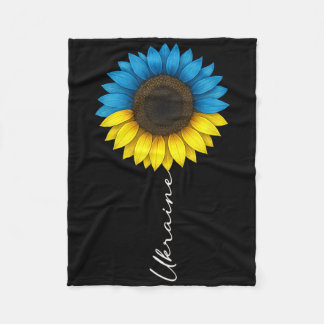 Retro Ik Sta Met Oekraïne Oekraïense Vlag Zonneblo Fleece Deken