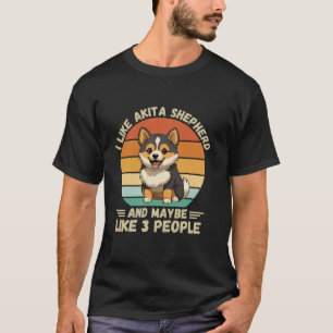 Retro Ik vind Akita Shepherd Dog leuk en vind het T-shirt