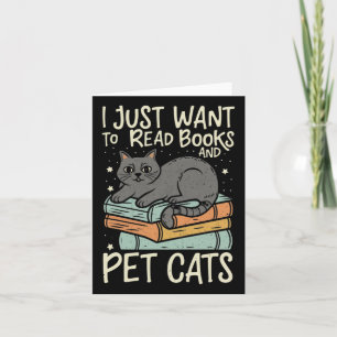 Retro Ik wil alleen maar boeken lezen en katten ka Kaart