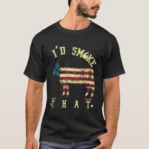 Retro  Ik zou roken dat -Grillen Barbecue SM T-shirt