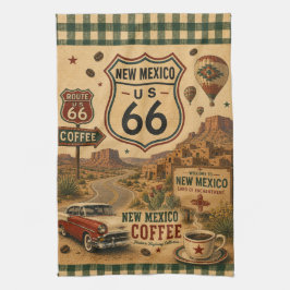 Retro Illinois Highway Coffee Diner Reizen Theedoek