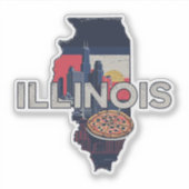 Retro Illinois Sticker (Voorkant)