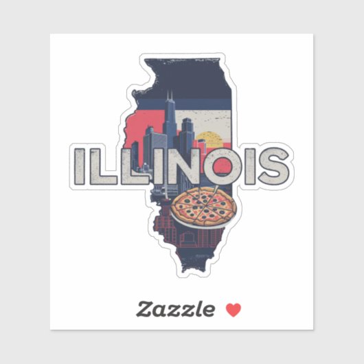 Retro Illinois Sticker (Vel)