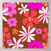 Retro Illustrated Floral Wall Art Poster (Voorkant)