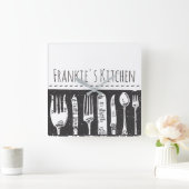 Retro Illustratie aangepaste aangepaste tekst voor Vierkante Klok (Huis)