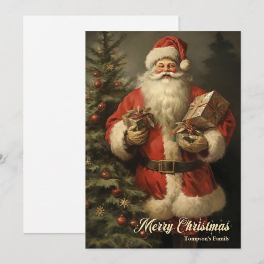  retro illustratie Sinterklaas | CADEAUS Feestdagenkaart (Voorkant / Achterkant)