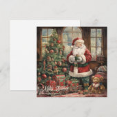 Retro illustratie Sinterklaas en Kerstboom Feestdagenkaart (Voorkant / Achterkant)