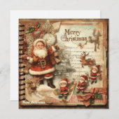  retro illustratie sinterklaas lachend feestdagenkaart (Voorkant / Achterkant)