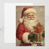 retro illustratie sinterklaas lachend feestdagenkaart (Voorkant / Achterkant)