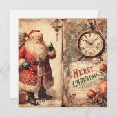 retro illustratie sinterklaas lachend feestdagenkaart (Voorkant / Achterkant)