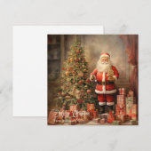 Retro illustratie Sinterklaas met Kerstboom Feestdagenkaart (Voorkant / Achterkant)