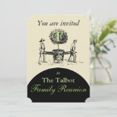 Retro illustratie Tuinders Tree Family Reunion I Kaart (Staand voorkant)