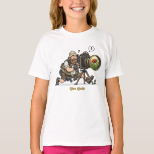 Retro Illustratie van Dierenfotograaf T-shirt