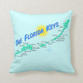 Retro illustratie van kaart van Florida Keys Kussen
