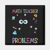 Retro I'm A Math Teacher Of Course I Have Problems Magneet (Voorkant)
