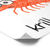 Retro Im Going To Krill Myself Shrimp Funny Ocean Poster (Hoek)