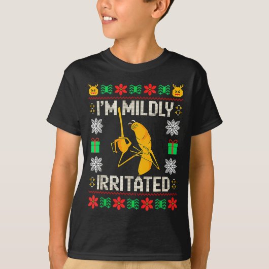 Retro I'm Mildly Irritated Marcus The Worm Christm T-shirt (Voorkant)