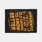 Retro I'm Still Not Old Enough To Know Better Vint Fleece Deken (Voorkant (Horizontaal))