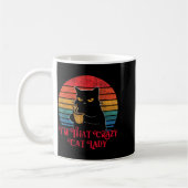 Retro I'm That Crazy Cat Lady Cat Lover Quote Funn Koffiemok (Links)